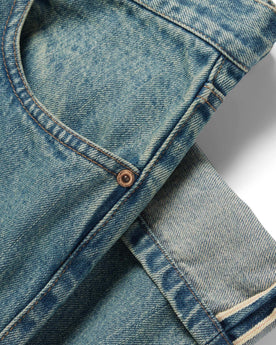 material shot of pocket and selvage detail on The Democratic Jean in 24-Month Japanese Selvage, Bottoms by Taylor Stitch