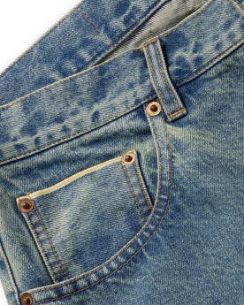 material shot of pocket and selvage detail on The Democratic Jean in 24-Month Japanese Selvage, Bottoms by Taylor Stitch
