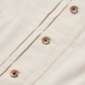 material shot of the buttons on The Dispatch Jacket in Natural