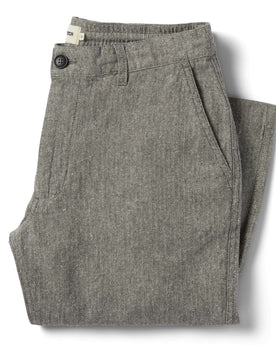 flatlay of The Easy Pant in Charcoal Herringbone, Bottoms by Taylor Stitch