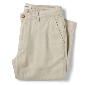 flatlay of The Easy Pant in Natural Herringbone