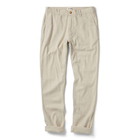 flatlay of The Easy Pant in Natural Herringbone, shown in full