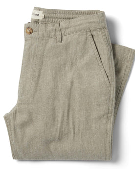 flatlay of The Easy Pant in Olive Herringbone, Bottoms by Taylor Stitch