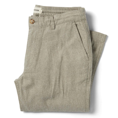 flatlay of The Easy Pant in Olive Herringbone