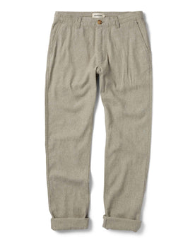 flatlay of The Easy Pant in Olive Herringbone, shown in full, Bottoms by Taylor Stitch