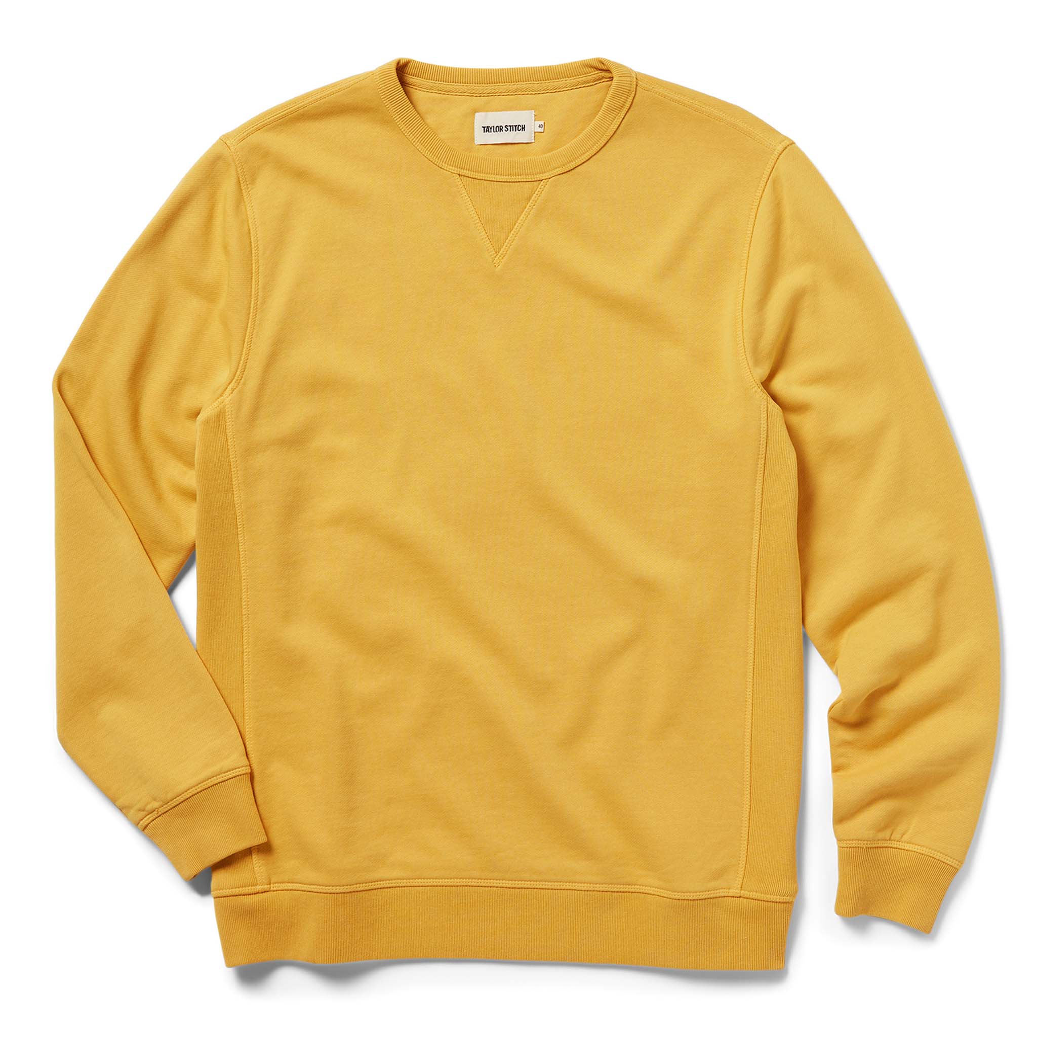flatlay of The Fillmore Crewneck in Canary, Knits by Taylor Stitch