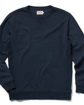 flatlay of The Fillmore Crewneck in Dark Navy, Knits by Taylor Stitch