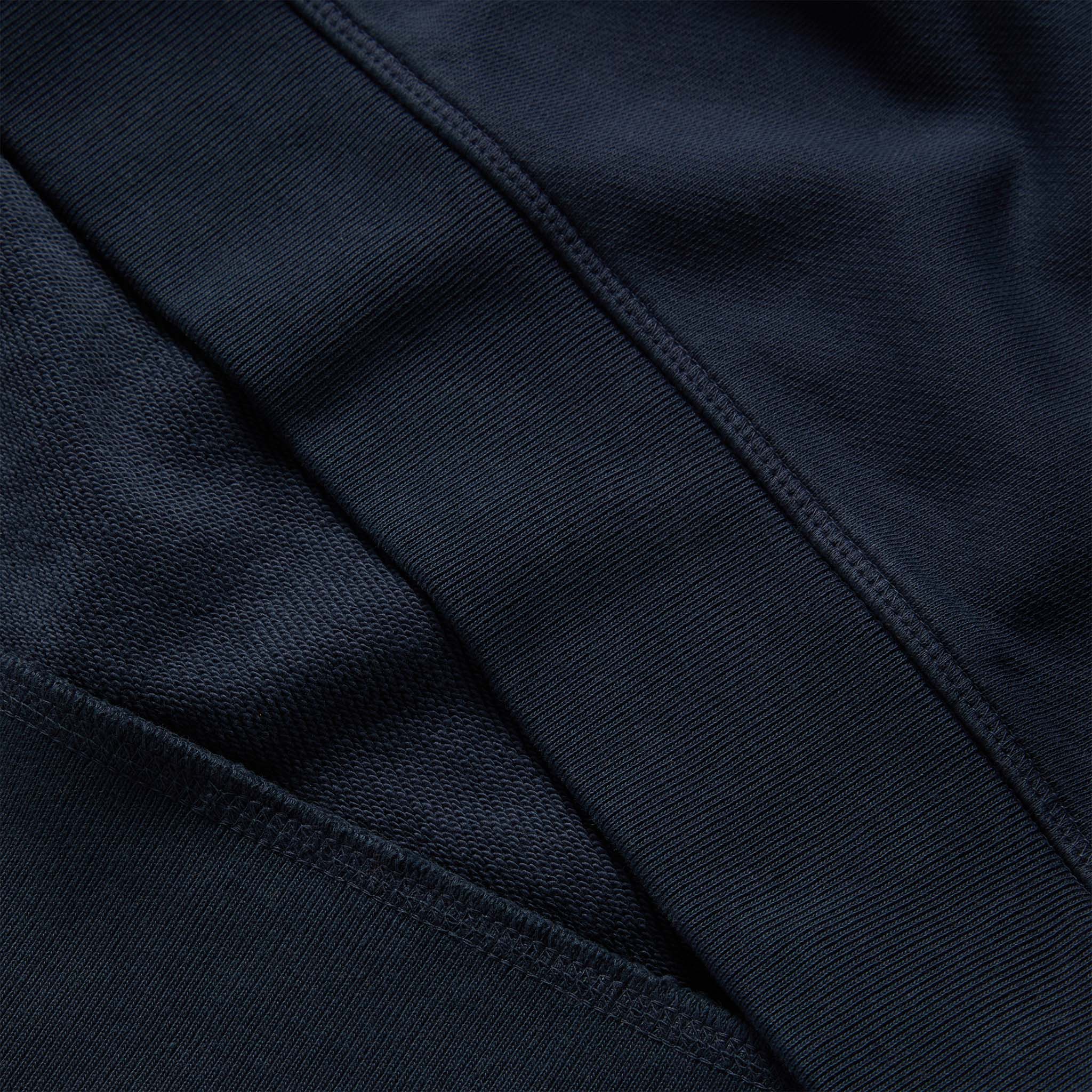material shot of the ribbed hem on The Fillmore Crewneck in Dark Navy, Knits by Taylor Stitch