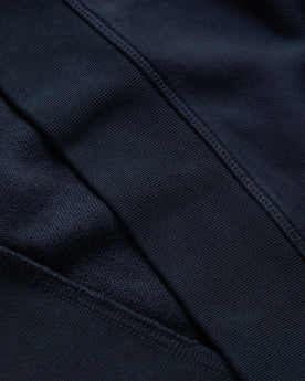 material shot of the ribbed hem on The Fillmore Crewneck in Dark Navy, Knits by Taylor Stitch