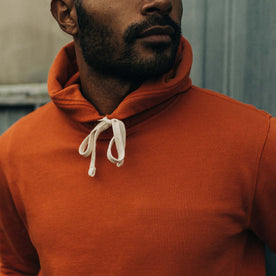 fit model wearing The Fillmore Hoodie in Rust
