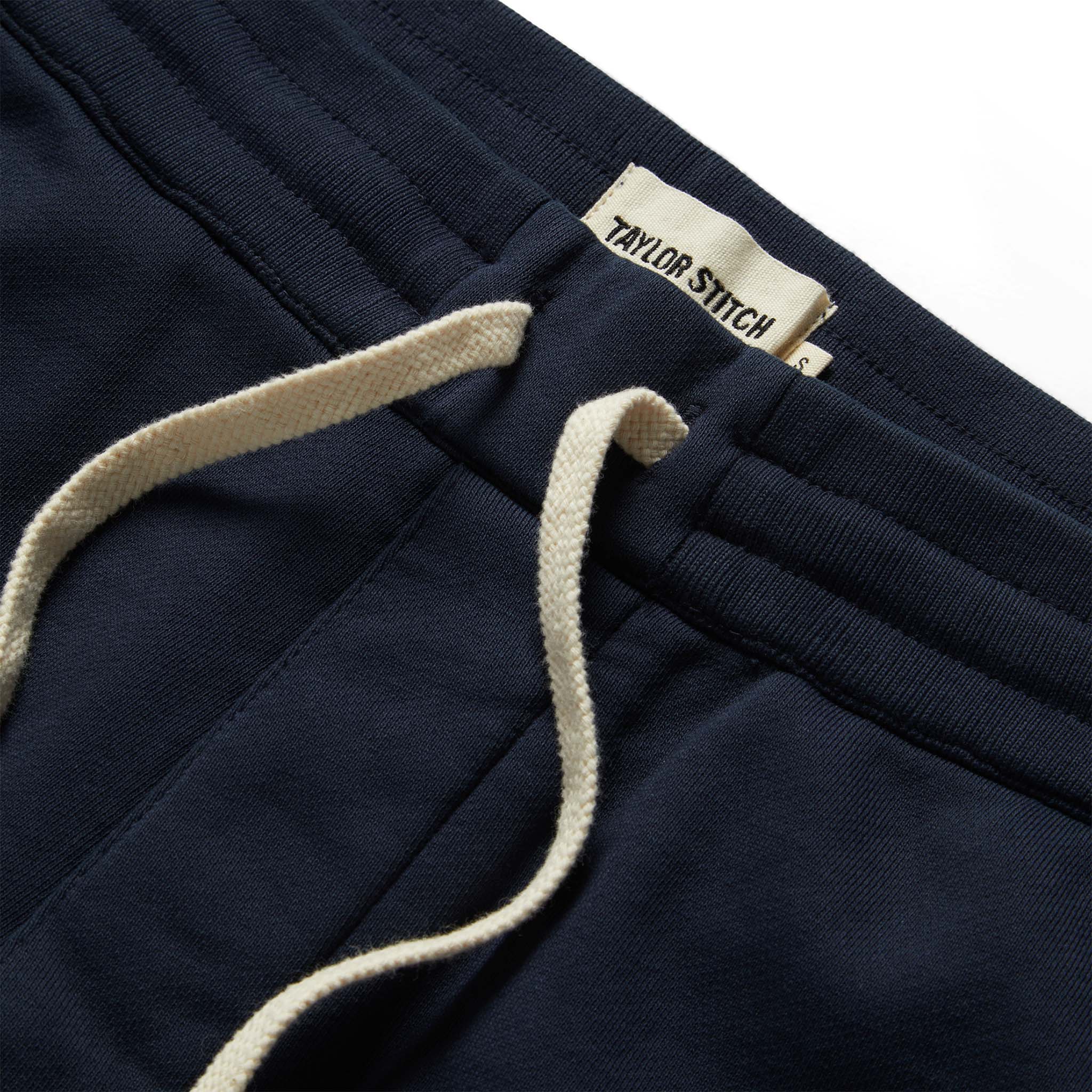 material shot of the drawcords on The Fillmore Short in Dark Navy, Shorts by Taylor Stitch