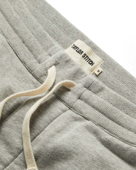 material shot of the drawcords on The Fillmore Short in Heather Grey, Shorts by Taylor Stitch