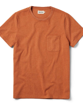 flatlay of The Heavy Bag Tee in Apricot, Knits by Taylor Stitch