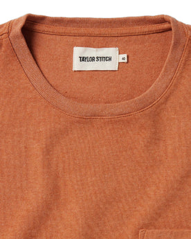 material shot of the front of The Heavy Bag Tee in Apricot, Knits by Taylor Stitch