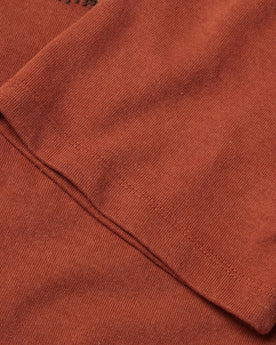 material shot of the sleeves on The Heavy Bag Tee in Dusty Rose Embroidered Stripe, Knits by Taylor Stitch