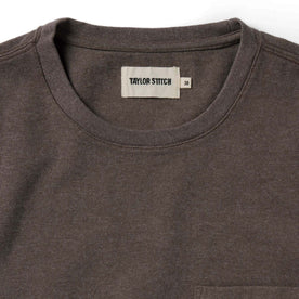 material shot of the front of The Heavy Bag Tee in Walnut
