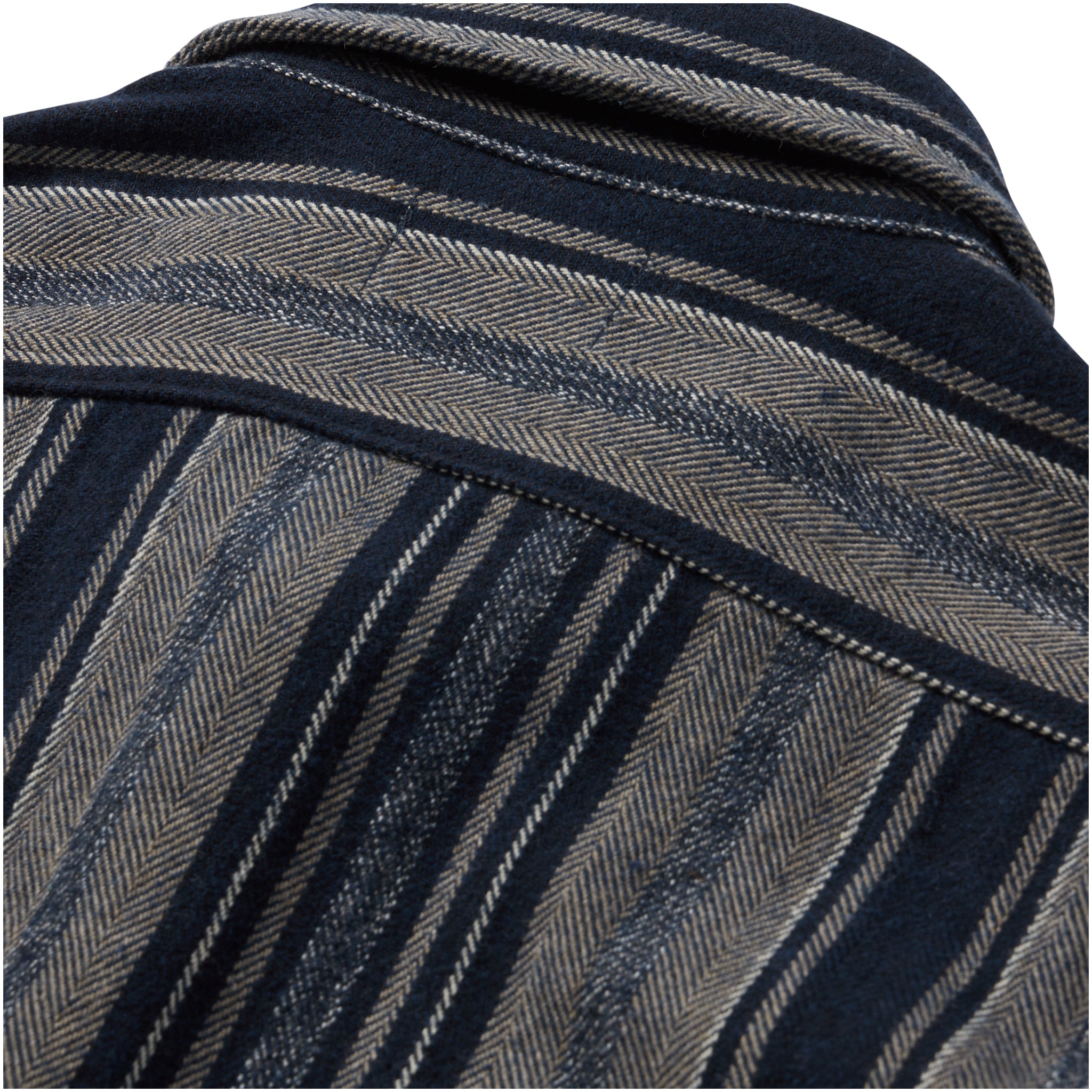 material shot of the back on The Ledge Shirt in Ocean Stripe, Wovens by Taylor Stitch