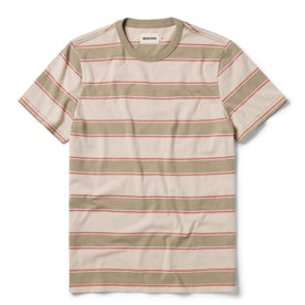 flatlay of The Organic Cotton Tee in Seagrass Stripe