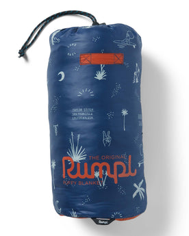 The Original Puffy Blanket in Navy Aloha in its bag, Accessories by Taylor Stitch