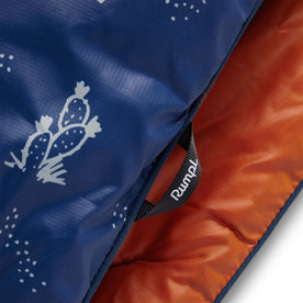 material shot of the corner loops on The Original Puffy Blanket in Navy Aloha