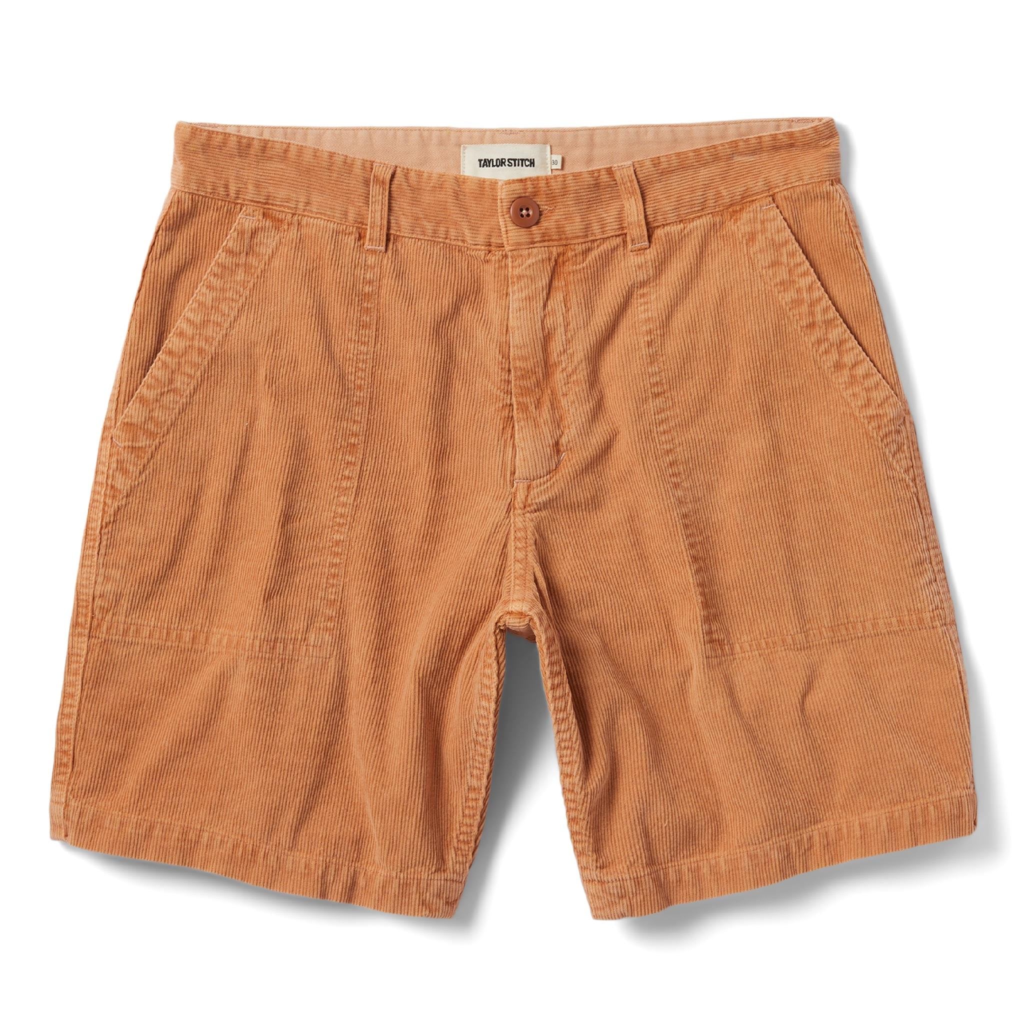 flatlay of The Trail Short in Apricot Micro Cord, Shorts by Taylor Stitch