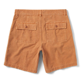 flatlay of The Trail Short in Apricot Micro Cord, shown from the back