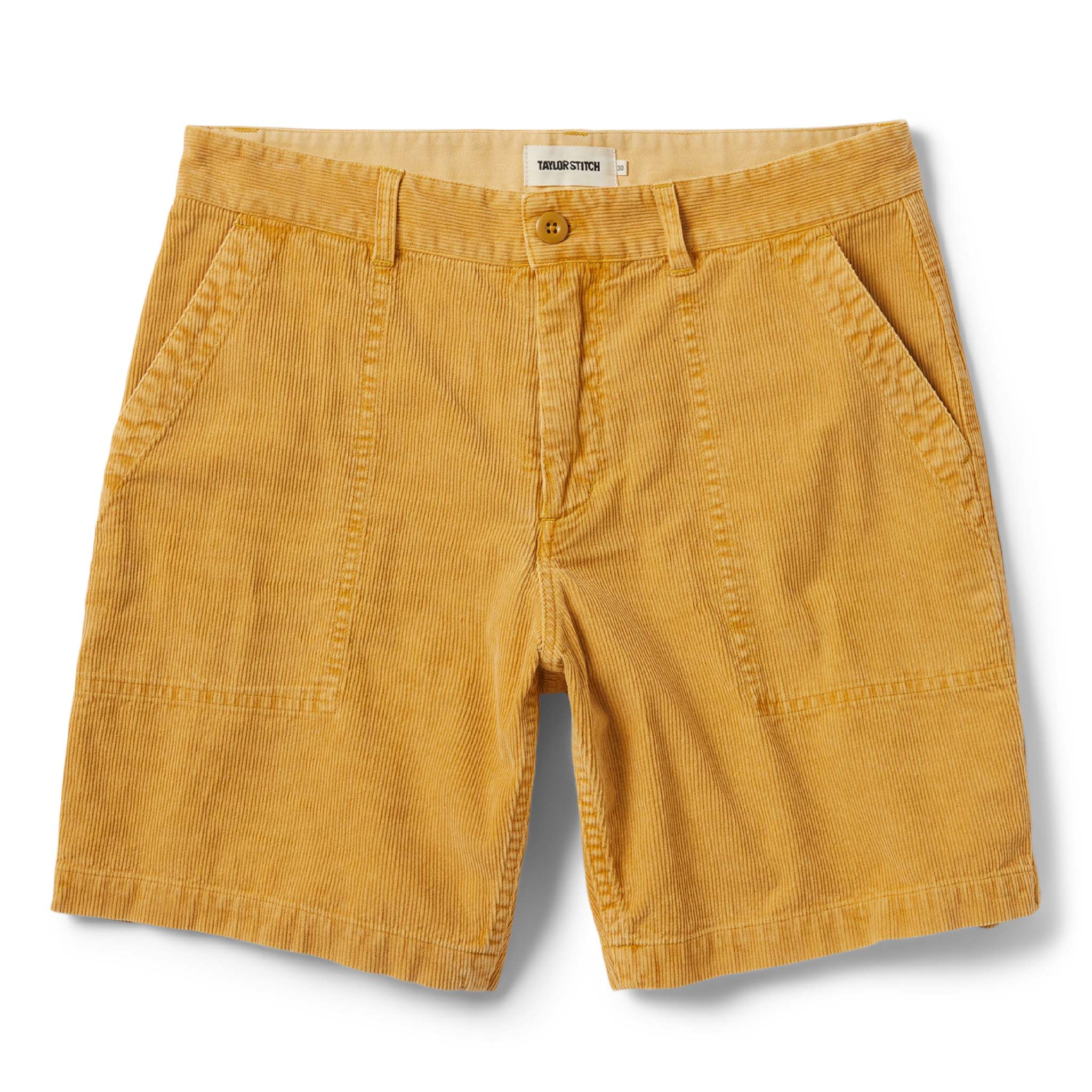 flatlay of The Trail Short in Gold Micro Cord, Shorts by Taylor Stitch