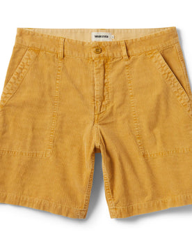flatlay of The Trail Short in Gold Micro Cord, Shorts by Taylor Stitch