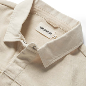 material shot of the collar on The Turnover Shirt in Washed Natural