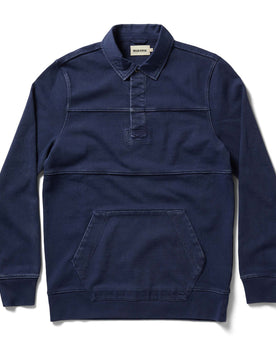 flatlay of The Turnover Shirt in Washed Indigo, Knits by Taylor Stitch