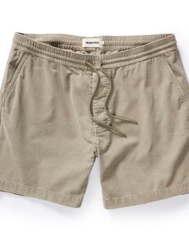 flatlay of The Apres Short in Arid Eucalyptus Micro Cord, Bottoms by Taylor Stitch