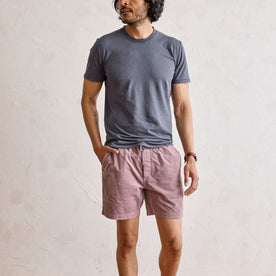fit model standing in The Apres Short in Poppy Seed Micro Cord