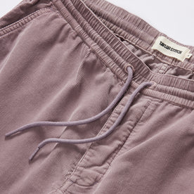 material shot of the drawcords on The Apres Short in Poppy Seed Micro Cord