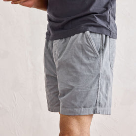fit model showing the side of The Apres Short in Tradewinds Micro Cord