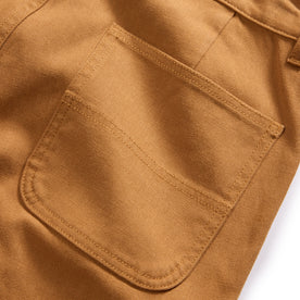 material shot of the back pocket on The Camp Short in Cedar Boss Duck