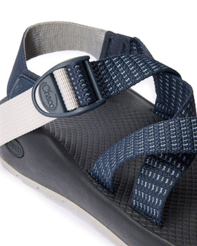 material shot of the adjustable Z strap on The Z/1 Classic USA in Navy Waffle, Footwear by Taylor Stitch