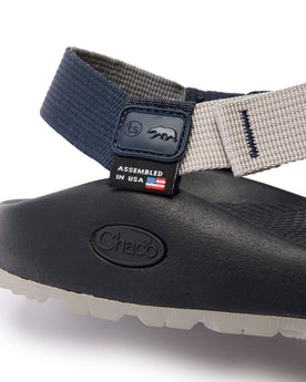 material shot of the heel riser on The Z/1 Classic USA in Navy Waffle, Footwear by Taylor Stitch