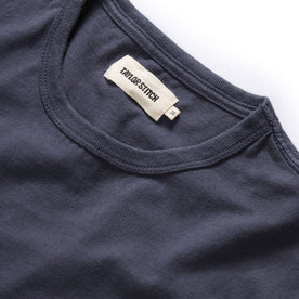 material shot of the neck opening on The Organic Cotton Tee in Navy