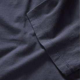 material shot of the sleeve on The Organic Cotton Tee in Navy
