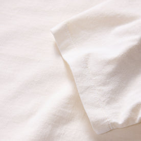 material shot of the sleeve on The Organic Cotton Tee in Vintage White