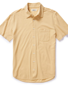 flatlay of The Short Sleeve California in Oak Pique, Knits by Taylor Stitch