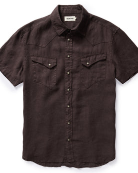 flatlay of The Short Sleeve Western in Morita, Wovens by Taylor Stitch