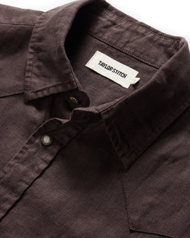 material shot of the collar on The Short Sleeve Western in Morita, Wovens by Taylor Stitch