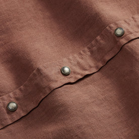 material shot of the snap buttons on The Short Sleeve Western in Dried Guajillo