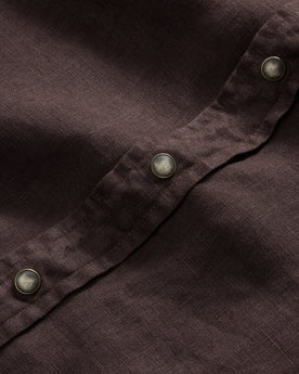 material shot of the snap buttons on The Short Sleeve Western in Morita, Wovens by Taylor Stitch