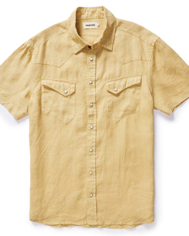 flatlay of The Short Sleeve Western in Oak, Wovens by Taylor Stitch
