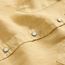 material shot of the snap buttons on The Short Sleeve Western in Oak