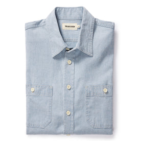 flatlay of The Utility Shirt in Washed Indigo Boss Duck