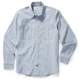 flatlay of The Utility Shirt in Washed Indigo Boss Duck, shown in full