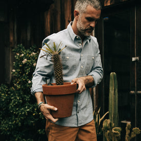 The Utility Shirt in Washed Indigo Boss Duck - featured image